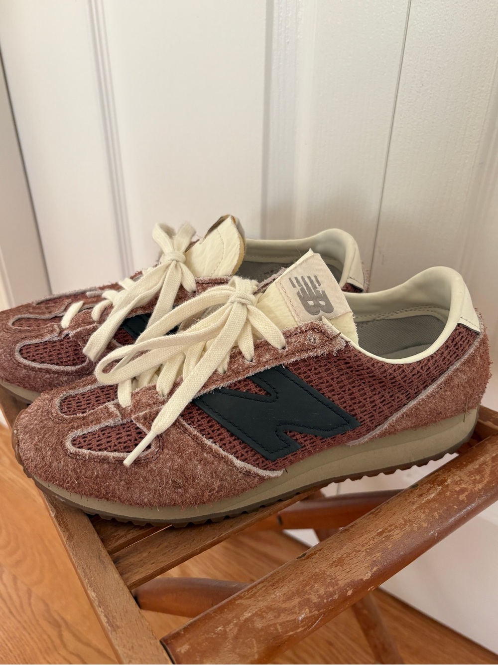 New Balance Rose Taupe Suede & Mesh Sneakers - Picture 2 of 2